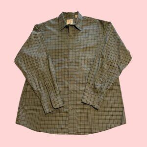 RedHead Men's Wrinkle-Free Easy-Care Long-Sleeve Shirt, Green Plaid, Size L